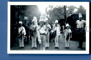 Found B&w Photo N,  1642 Kids In Costumes Posed In Marching Band