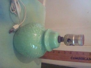 Vintage Art Pottery Green Glazed Lamp 5