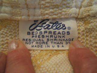 Vintage Bates Bedspread 90 x 106 Matelasse Cream and Ecru Heavy Cotton 4