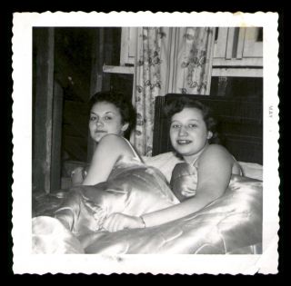 Two Young Women In Bed Together 1950 