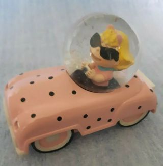 Hallmark Peanuts Miniature Sally Box Car Water Globe 1paj4665 Retared