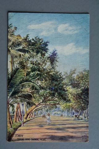 R&l Postcard: R Tuck Oilette Bombay Series 2 8970 Queens Road Showing Palms