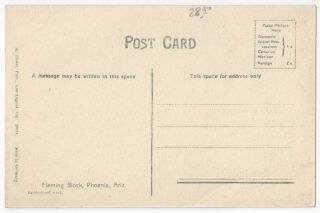 1909 Phoenix,  Arizona Dentist & National Bank,  Old Autos,  Hand Colored Postcard 2