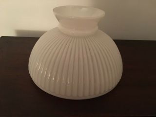 Vintage Ribbed Milk Glass Lamp Shade 10” Fitter Height 6 1/4”