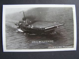 Vintage Real Photo Postcard Rppc Military Ship U.  S.  S.  Wolverine