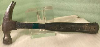 Vintage Stanley 1lb 12oz Claw Hammer W/fiberglass Shaft & Rubber Handle Grip