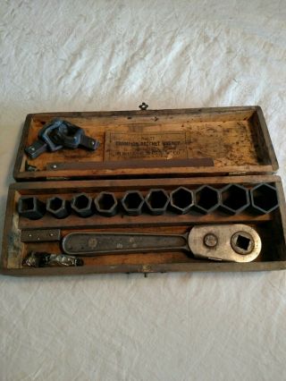 Antique Champion Ratchet Wrench Set Number 77 Syracuse Wrench Company