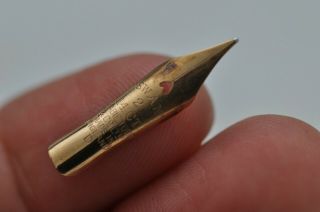 Rare Vintage Spare Mabie Todd Swan 2d Fountain Pen Nib 14ct Gold Medium Flex Tip