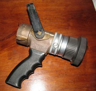 Ex Akron Pistol Grip Fire Hose Nozzle 1.  50 Nh Style 3721 Gpm - 60 - 95 - 125 Flush