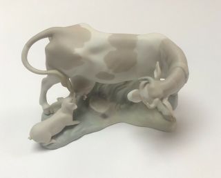 Lladro Figurine,  Cow With Pig,  4640