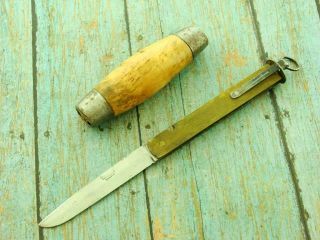 Antique Ab P Holmberg Eskilstuna Sweden Folding Barrel Pocket Knife Knives Tools