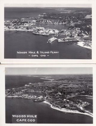 Vintage Rppc: Aerial View Of Woods Hole,  Penzance,  Island Ferry - Cape Cod,  Mass.