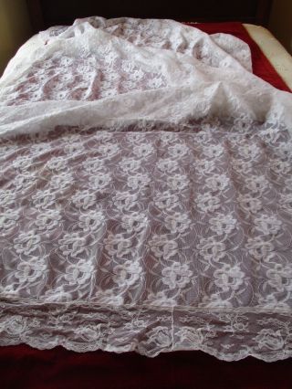 Vintage Look Lace Tablecloth French Country Cottage Shabby Victorian Chic Fabric