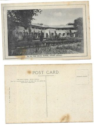 India Old Postcard The Cecil Hotel Delhi Ptd.  Saxony