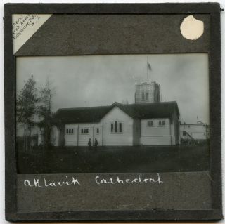 Aklavik Cathedral Arctic Canada Anglican Church Antique Glass Slide