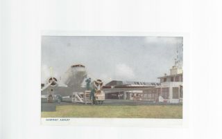 Bea Airways Dc - 3 At Guernsey Airport Postcard