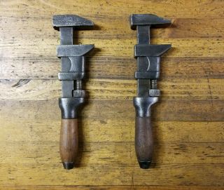 Rare Antique Adjustable Monkey Wrenches • Vintage Mechanics Plumbing Tools ☆usa