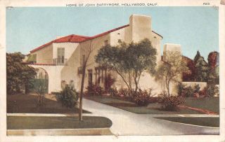 C22 - 0388,  Barrymore Home,  Hollywood Ca.  Postcard.