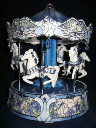 Ardleigh Elliott Dream Dancers Tyffany Style Illuminated Musical Carousel B0043