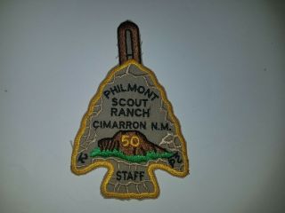 Vintage Boy Scout Patch Bsa Philmont Ranch Patch 50 Years Cimarron N.  M.  Staff