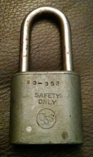 Vintage Slaymaker Uss United States Steel Safety Only Padlock Lock No Keys Usa