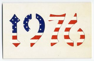 1976 Bicentennial Postcard Hold To Light Independence Day July 4th Patriotic