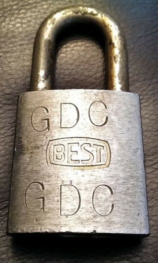 Vintage Best Brand Logo Brass Padlock Lock No Key Made In Usa Gdc Stamped