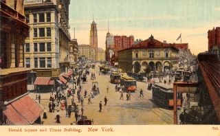 C22 - 0009,  Herald Square And Times Bldg,  York,  Ny. , .  Postcard.