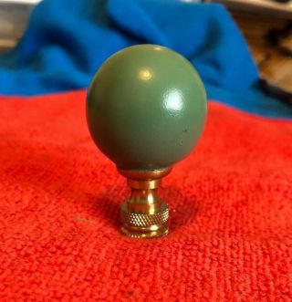 Green Round Marble Ball Lamp Finial Topper With Brass Base