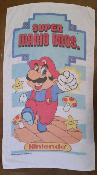 Vintage 1988 Nintendo Mario Bros.  Brothers Video Game Beach Towel