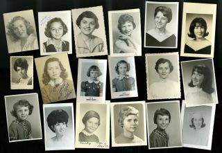Vintage Photos (18) School Wallet Portraits Young Girls Teen Girls 1955 - 65