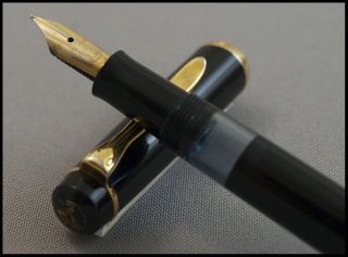 Vintage Pelikan M 100 Fountain Pen Black And Gold