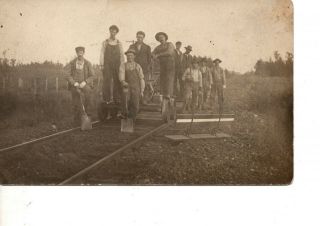 Rppc Railroad Train Hand Car Track Gang Gandy Dancers Occupational 4