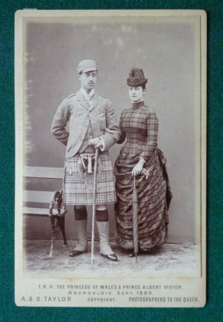 Antique Victorian Photo Prince Albert Victor Duke Clarence Kilt Queen Alexandra