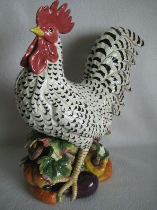 Fitz and Floyd Rooster Gardening Gourmet Figurine Ceramic Centerpiece 2