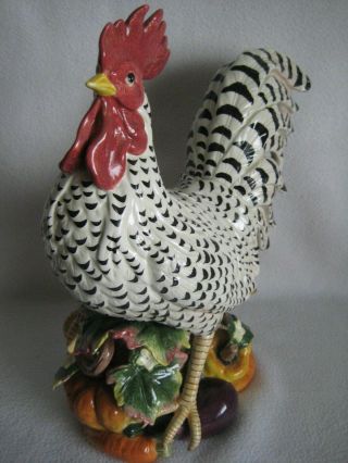 Fitz and Floyd Rooster Gardening Gourmet Figurine Ceramic Centerpiece 4