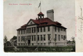 Circa 1910 Postcard,  High School,  Pardeeville,  Wisconsin