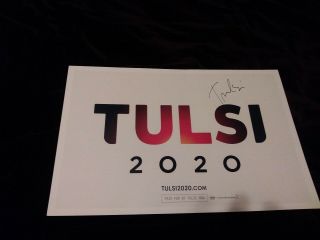 Tulsi Gabbard 2020 President Candidate Signed Autographed Campaign Poster Sign