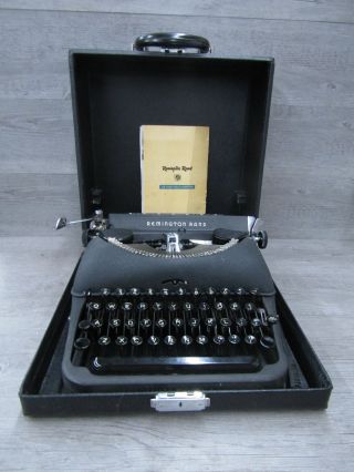 Vintage Remington Rand Portable Typewriter With Case