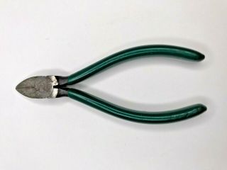 Vintage Diamalloy S55 Diagonal Side Wire Cutter,  5 " L,  Green Grips,  Duluth U.  S.  A