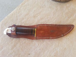 Vintage Western Boulder Knife With Sheath.  See Photos.  Boy Scouts.  Usa