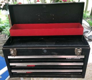 Craftsman Rally Tool Box 3 Drawer Machinist Mechanic’s Chest Made In Usa Vtg