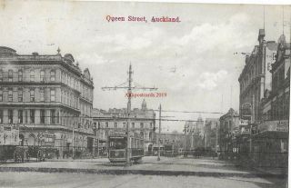 Zealand Auckland Queen Street 1909 Vintage Postcard 25.  5