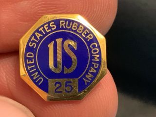United States Rubber Company 25 Years Of Service Award Pin.  10k Gold