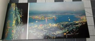 Hong Kong China By Night 1964 Vintage Postcard book,  Kai Tak airport,  10 cards 3