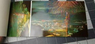 Hong Kong China By Night 1964 Vintage Postcard book,  Kai Tak airport,  10 cards 4