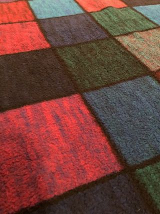 Biederlack Blanket Geometric Rectangles Jewel Tones 79 x 56 USA Acrylic 5