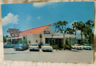 Estate Vintage Chrome Advertising Postcard - Mel - O - Dee Restaurant - Fla.