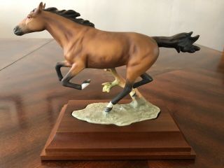 Kaiser G.  Bochmann Painted Porcelain Galloping Horse Figurine 388 With Stand