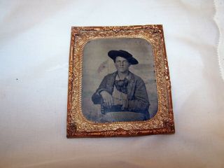 Antique Tintype Man Early 1800 